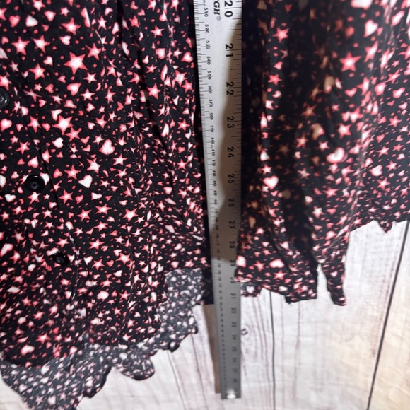 Torrid Emma Babydoll Rayon Lace Trim Women's Black Floral Tunic Heart Top 4X - Picture 8 of 8